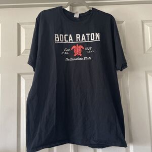 Boca Raton Florida Mens T Shirt Size XL Turtle Sunshine State Black Souvenir